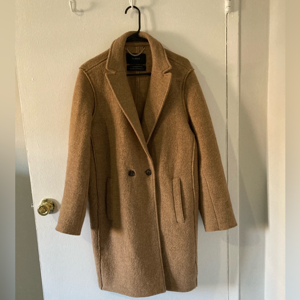 J Crew Boiled Wool Camel Coat